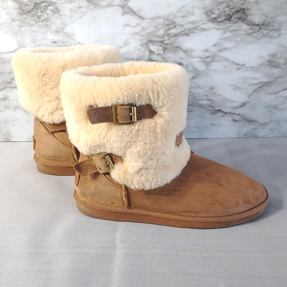 Cloud Nine Sheepskin Women's Two Buckle Outdoor Ankle Boots Chestnut Size 11 - Picture 5 of 16